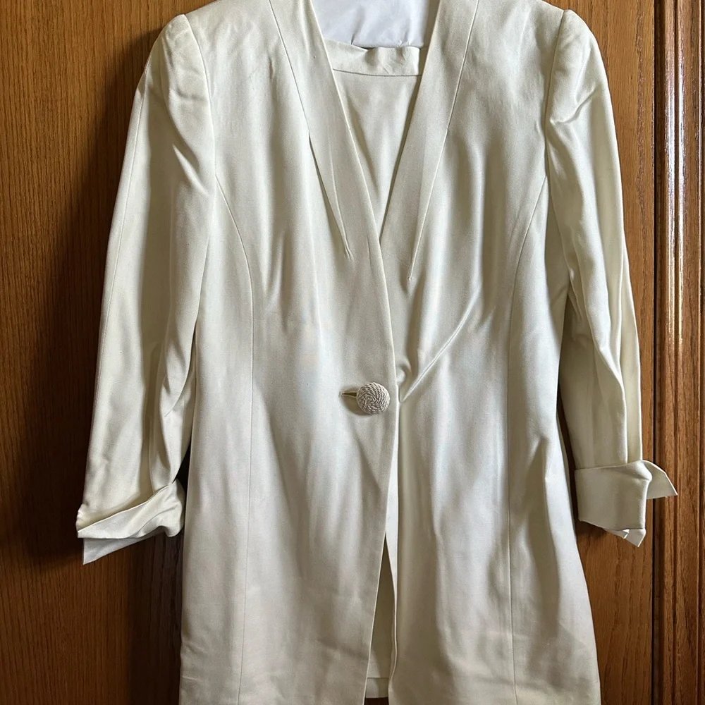 Vintage Christian Dior Cream Skirt Blazer Set